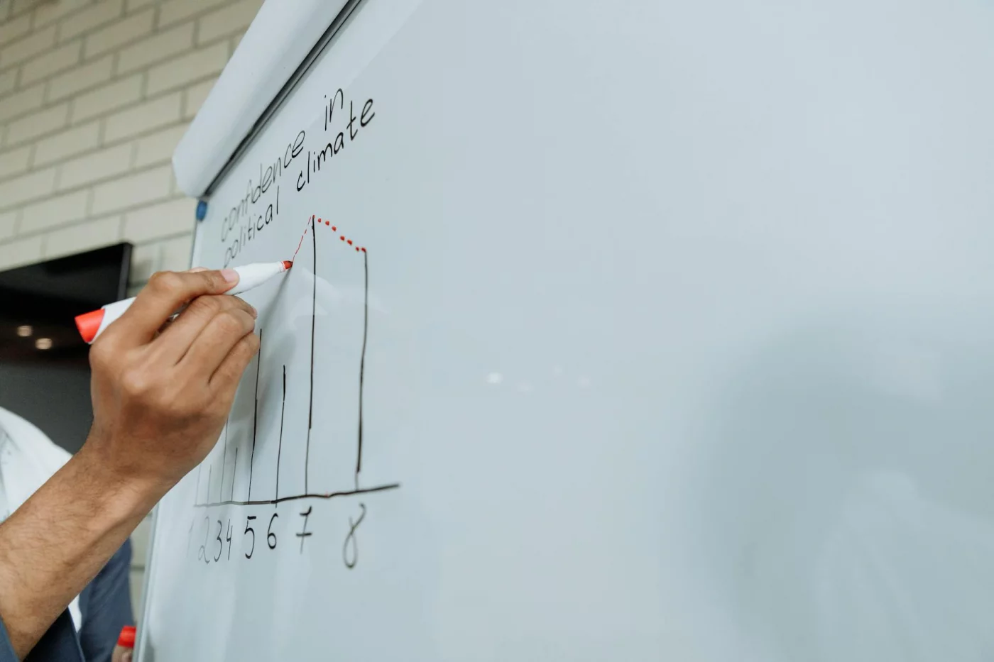 Quick reference 14-day plan for box breathing vs 4-7-8, hand marking a confidence graph on a whiteboard