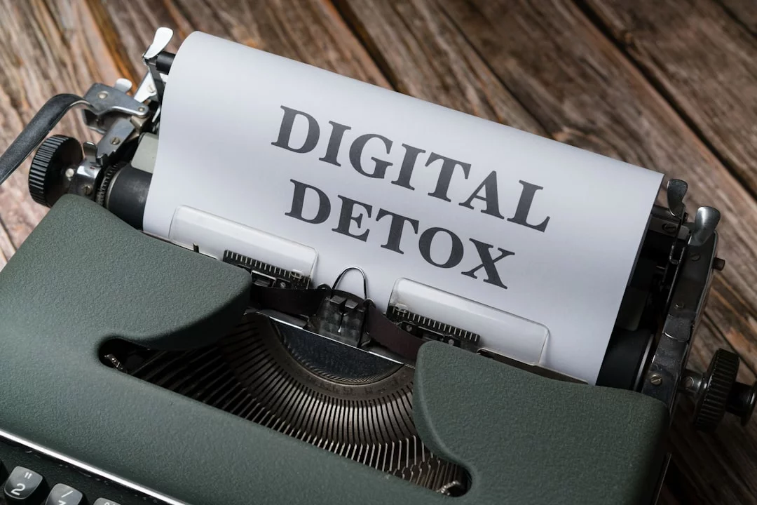 How to Do a Digital Detox for Students Without Losing Productivity Typewriter paper reading digital detox with tips on common mistakes, duration, and next steps for digital detox for students