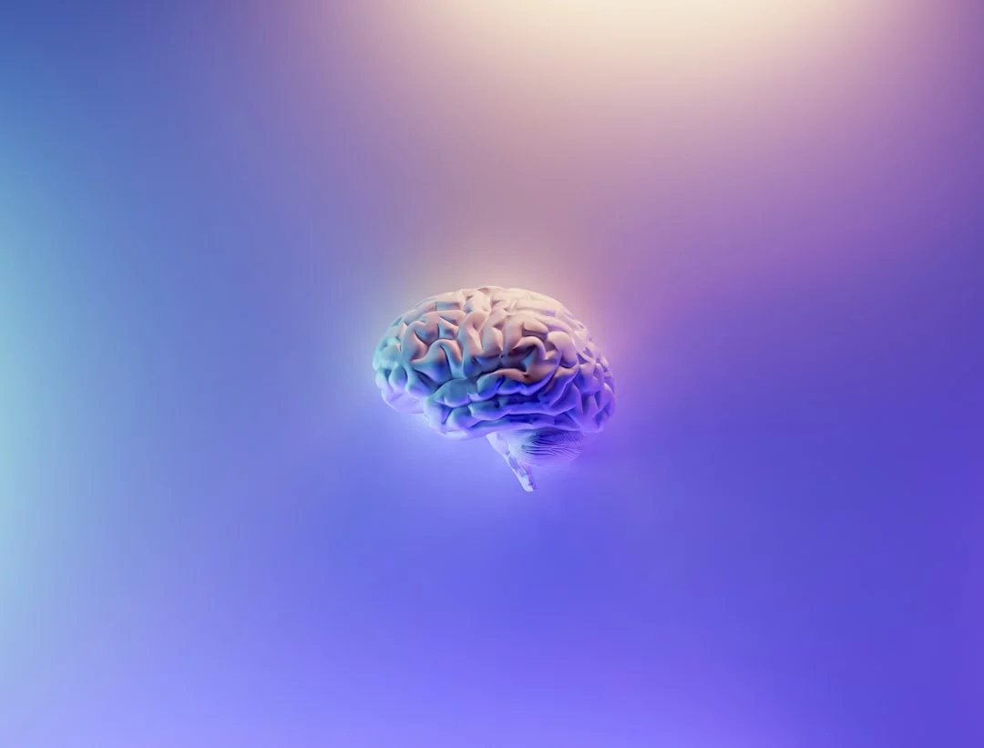 FAQ graphic: how do you rewire your brain with neuroplasticity, blue and green peacock feather background