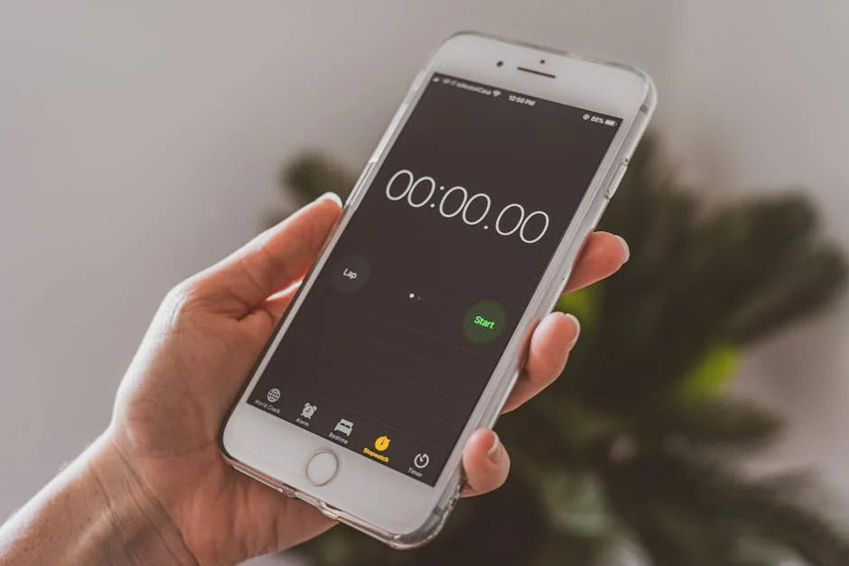 Interval bell settings on a stopwatch app showing how to use a meditation timer on a smartphone
