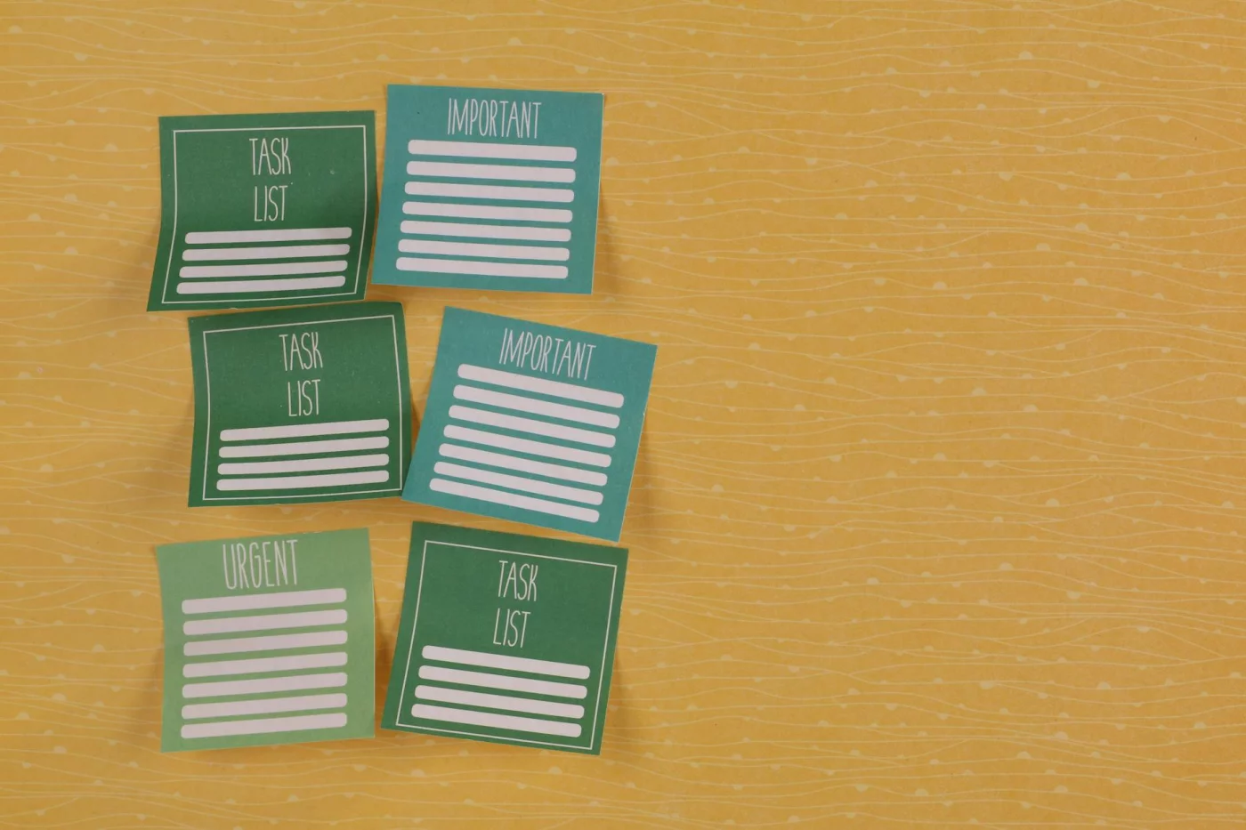 Colorful sticky notes showing urgent and important task labels for how to use eisenhower matrix decisions