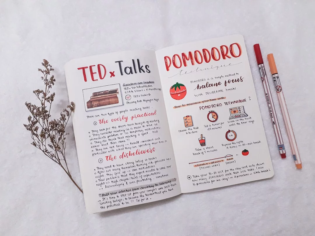 pomodoro vs time blocking overview with definitions, comparison table, and 7 key differences beside a recipe book