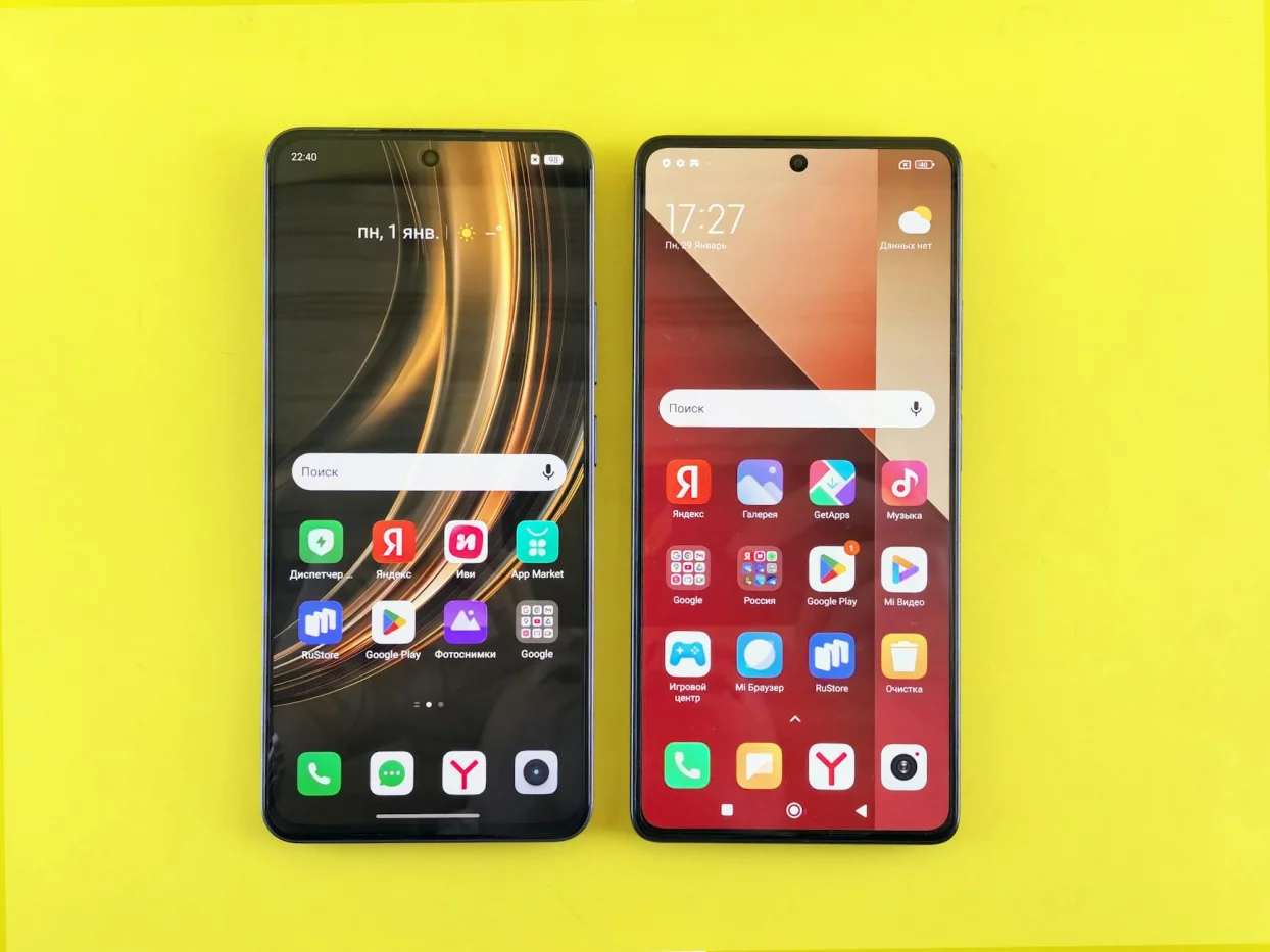 Best Second Brain Apps and Note-Taking Systems Compared Two smartphones on a yellow surface illustrating second brain apps reddit ranking criteria and key app features
