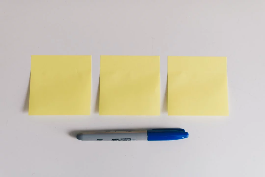 What Is the 3 3 3 Rule for Productivity? A Practical Reset for Slumps Blue sharpie and yellow sticky notes illustrating what is the 3 3 3 rule for productivity during a productivity slump