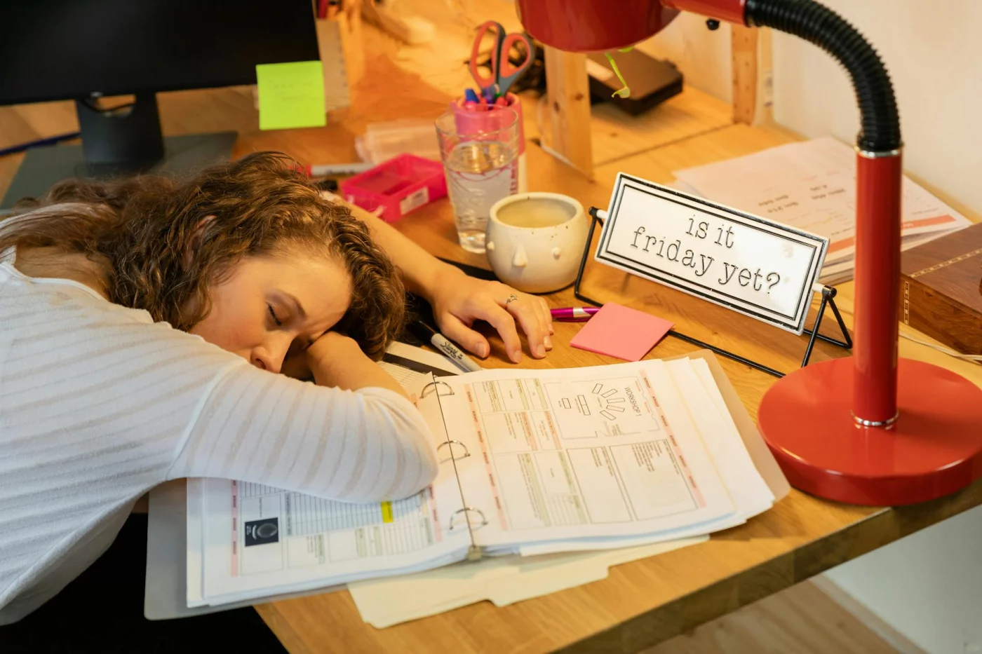 What Is the 3 3 3 Rule for Productivity? A Practical Reset for Slumps Desk worker asleep beside papers and coffee, showing burnout and what is the 3 3 3 rule for productivity
