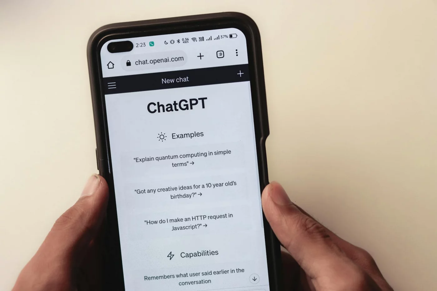 Smartphone showing a ChatGPT tutoring app interface for ai homework help for students