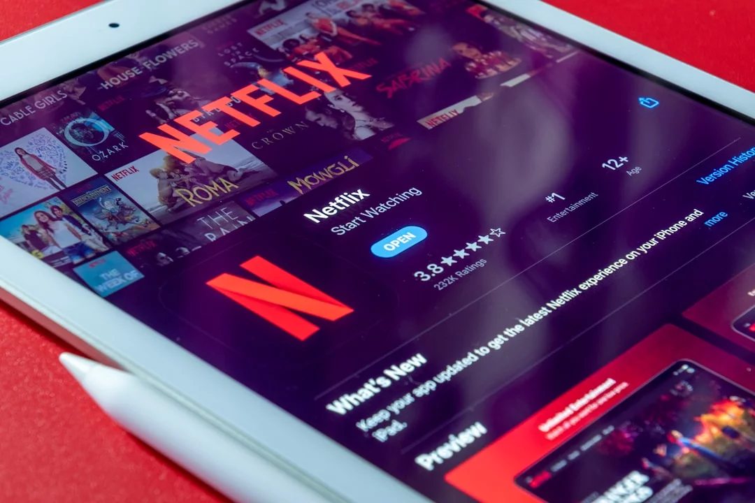 How to Learn a Language With Netflix in 7 Smart Steps Tablet screen used to show how to learn language with Netflix through interactive viewing and study practice