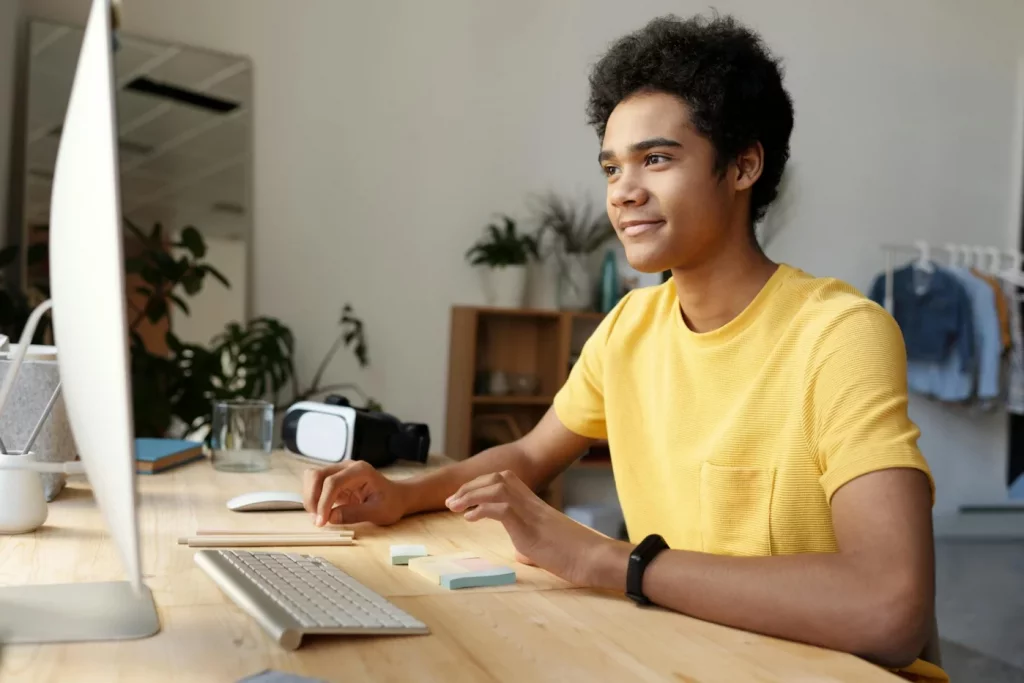 Why Scientifically Proven Study Techniques Matter More in 2026 Teenager studying online at home with computer and VR headset, using scientifically proven study techniques