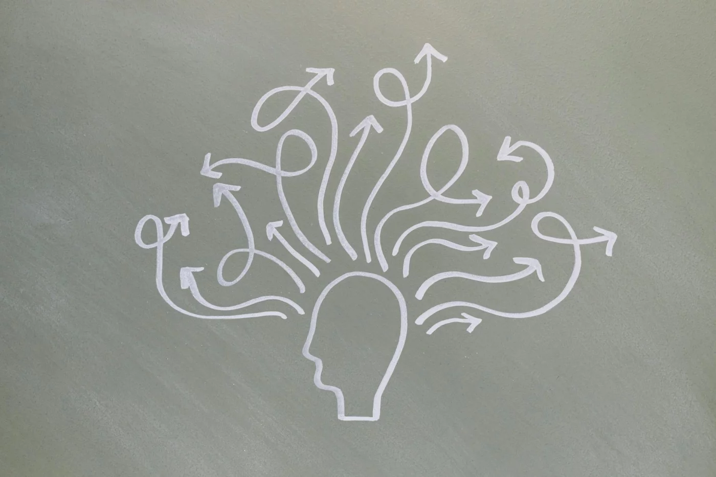 7 Signs Your Brain Is Rewiring and Why It Matters Chalk drawing of thought arrows and mental health concepts showing signs your brain is rewiring toward healthier patterns