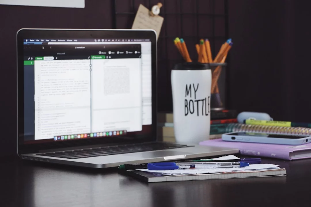 Laptop and coffee beside FAQ notes on active study methods for concept-heavy courses