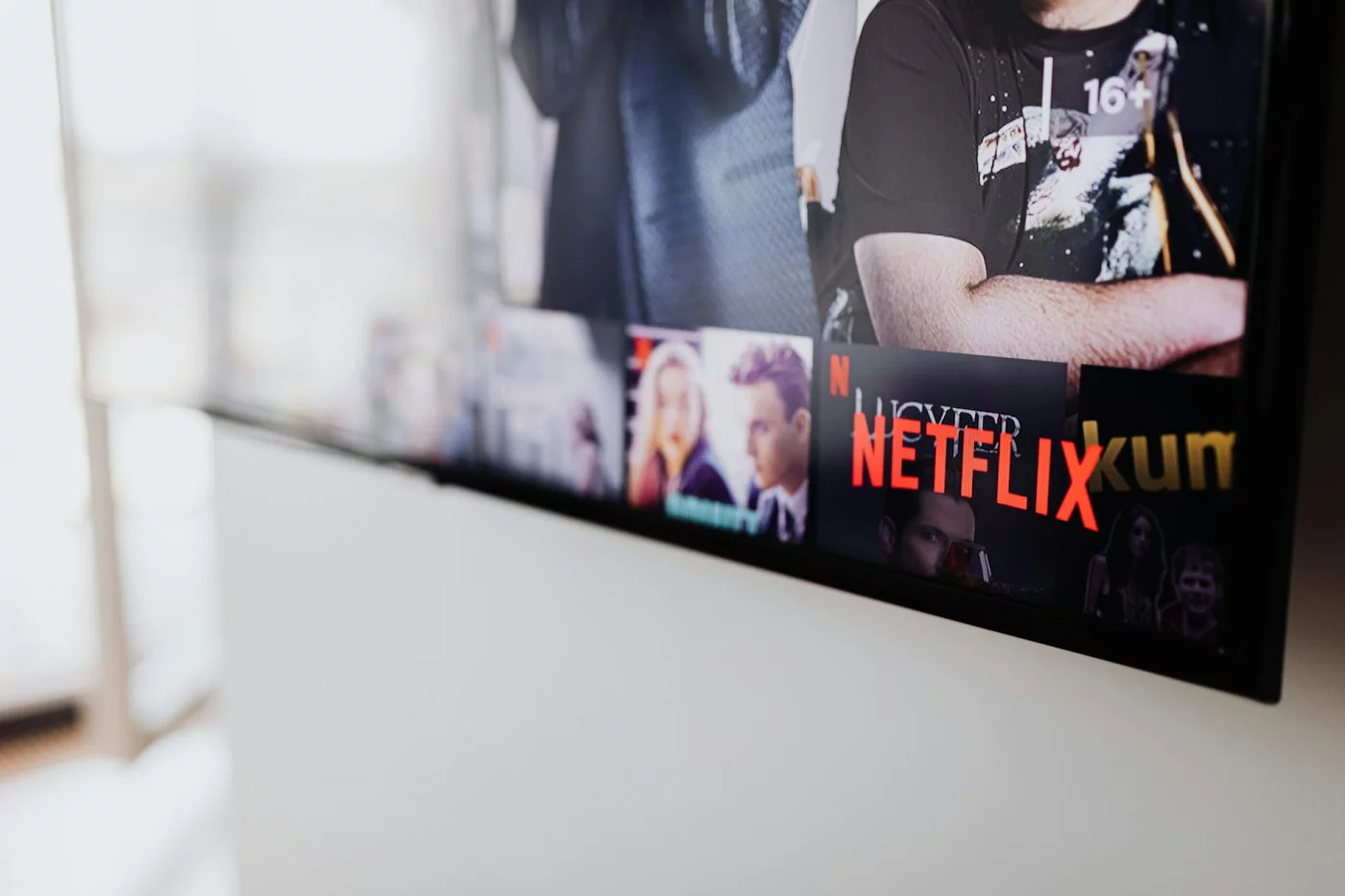 Netflix screen on a smart TV illustrating how to use TV shows to learn a language without passive study